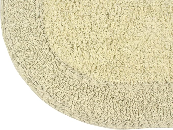 Home Weavers Double Ruffle Collection 100% Cotton Toilet Lid Cover, 18"x18" – Soft, Absorbent & Washable Bathroom Lid Cover with Non-Slip Backing, Sage