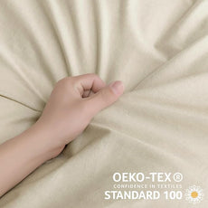 JELLYMONI Cotton Duvet Cover Twin XL Size - Light Khaki Comforter Cover with Button 100% Washed Cotton 2PCS Breathable Soft Solid Bedding Set Duvet Cover 66×92in & 1 Pillowcase (NO Comforter)