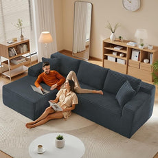 105''Sectional Cloud Couch with L Shaped Chaise,Modern Modular Sectional Sofa,Comfy Sectional Couches for Living Room,Bedroom,Apartment (Dark Grey, 105''W Left Facing Chaise)