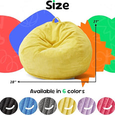 Hobestluk 2.5FT Bean Bag Chair Beanbags Small Bean Bag Chair with Filler Included Teardrop Bean Bag with Removable Cover for Bedroom Living Room (Small, Yellow)