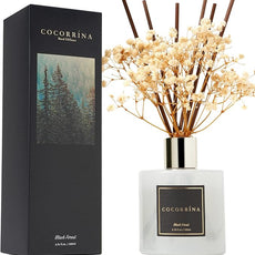 Cocorrína Reed Diffuser Sets, 6.7 fl oz. Black Forest Diffuser with Sticks Home Fragrance Reed Diffuser for Bathroom Shelf Decor