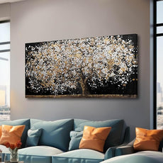 Gold Wall Decor Black Art Tree Wall Art for Living Room Canvas Painting Canvas Pistures Framed Modern Artwork for Home Kitchen 24