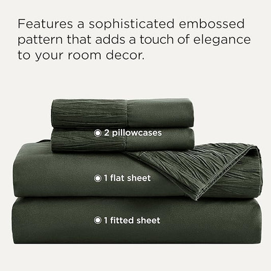 Bedsure Full Size Bed Sheets - 4 Pieces Soft Full Sheet Set - Breathable & Cooling - Hotel Luxury - Easy Care Polyester Microfiber Bedding for Women, Men, Olive Green