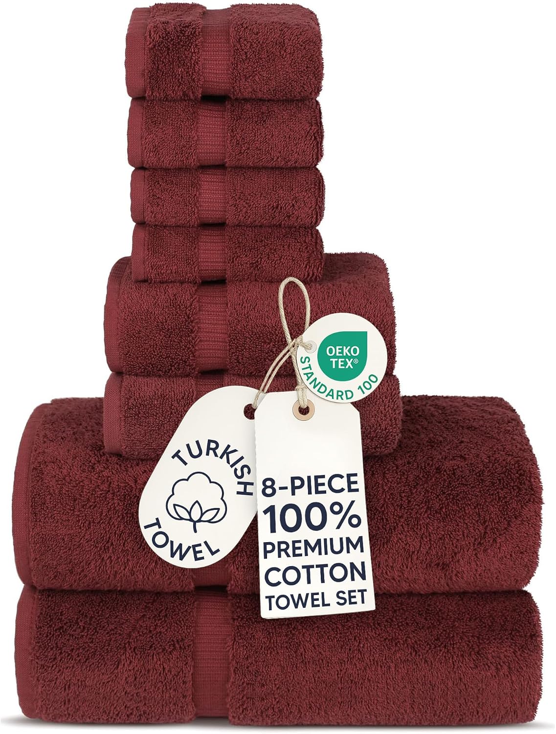 Chakir Turkish Linens 4 Piece Bath Towel Set, 100% Cotton Luxury Turkish Towels for Bathroom, Soft Absorbent Bath Towels, 27 x 54 Inches, Gray
