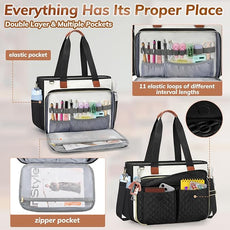 RAINSMORE Teacher Tote Bag for Women Work Bags 15.6 Inch Laptop Tote Bag with Large Cup Holder Nurse Bag Computer Handbag