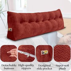 Large Bolster Triangular Headboard Wedge Backrest Positioning Support Bed Rest Reading Pillows Headboard Wedge Pillows for Day Bed with Removable Cover
