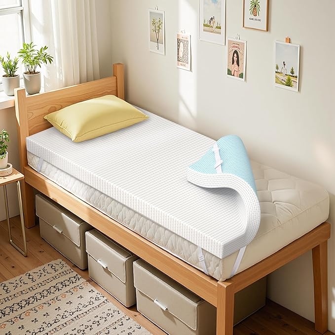 SyMax Twin XL Mattress Topper, High Density Memory Foam Bed Topper with Breathable Removable Cover, CertiPUR-US Certified, 4 Inch