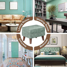 Small Footstool Ottoman, Footstool with Adjustable Lid, 11