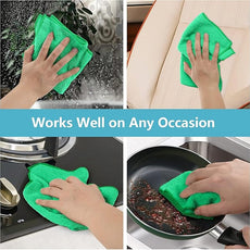 HOMEXCEL Green Microfiber Cleaning Cloth, 8 Pack Cleaning Towels for Kitchen, Lint Free, Scratch-Free, Highly Absorbent, and Reusable Cleaning Rags for House, Window and Glass, Cars, 11.5 X11.5 inch