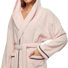 Arus Women's Hooded Classic Bathrobe Turkish Cotton Robe with Full Length Options