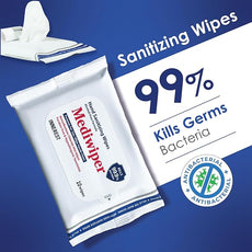 Mediwiper 10 Count Alcohol-Free Sanitizing Wipes Disinfecting Large Unscented Wet Wipes Bulk, Hand Sanitizer (10 Wipes, 100 Wipes (10 * 10))