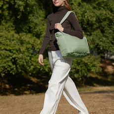 BAGSMART Tote Bag for Women, Lightweight Puffy Tote Bag with Compartments Shoulder Bag Handbag for Travel, Work, Gym