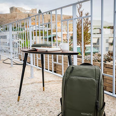 NOMATIC 14L Travel Pack - Water Resistant Laptop Bag - TSA-Ready Expandable Backpack (Olive)