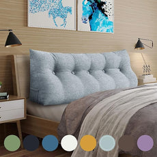 WOWMAX Headboard Pillow Queen Triangular Bed Wedge Pillow for Headboard Wedge Pillow Headboard for Daybed Bunk Bed Large Bolster Pillow for Bed with Removable Cover, Gifts for Mom Gray