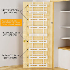 Moforoco White 9-Tier Over The Door Pantry Organizer, Pantry Organization And Storage, Metal Hanging Spice Rack Shelves Door