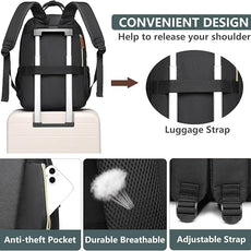 Laptop Backpack for Women Work Bookbag: 15.6 Inch College Backpacks with USB Charger School Bag Waterproof Travel Computer Back Pack Anti-Theft Casual Bookbags for Girls Teacher Nurse Black-Light-Blue