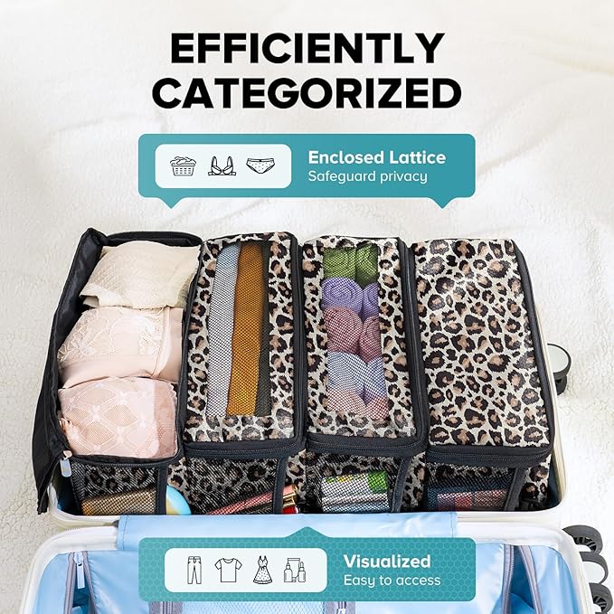 Suitcase Organizer, Travel Luggage Organizer Hanging Shelves Packing Cube Closet/Collapsible Portable Travel Organizer for Carry-on