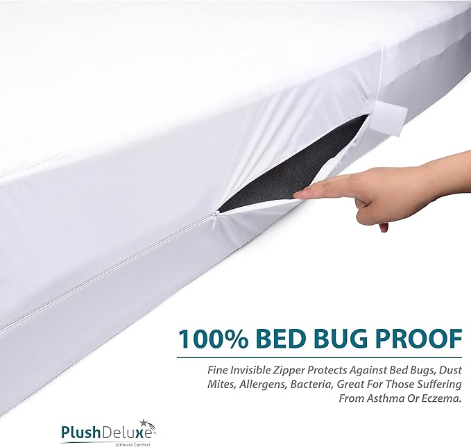 Twin-XL 39X80 Size Mattress Encasement - Zippered Waterproof, Bedbug Proof, College Dorm Size, 6-Sided Protection - Hypoallergenic Cotton Terry Fabric 9-12" Depth