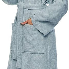 Arus Women's Hooded Classic Bathrobe Turkish Cotton Robe with Full Length Options