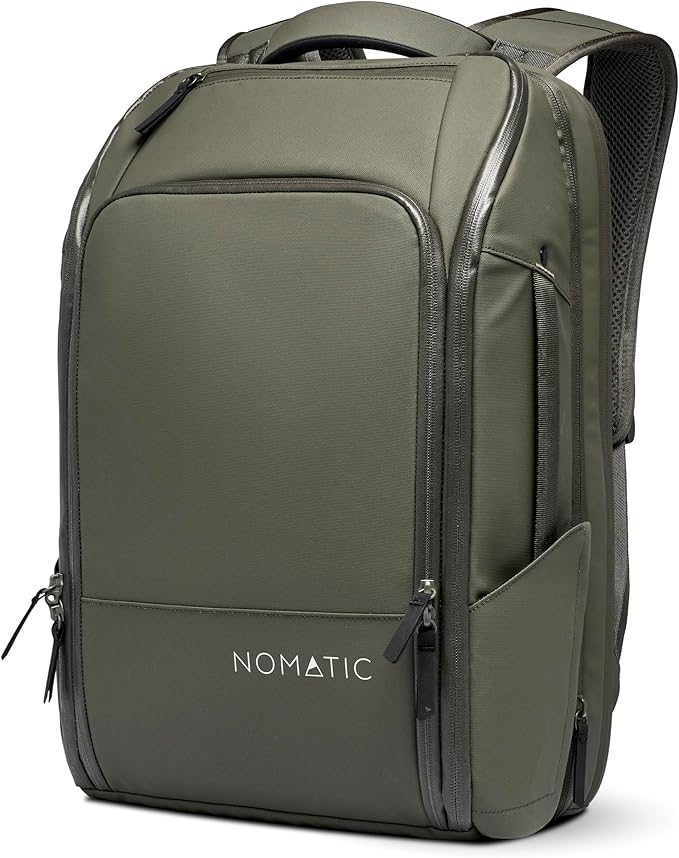 NOMATIC 14L Travel Pack - Water Resistant Laptop Bag - TSA-Ready Expandable Backpack (Olive)
