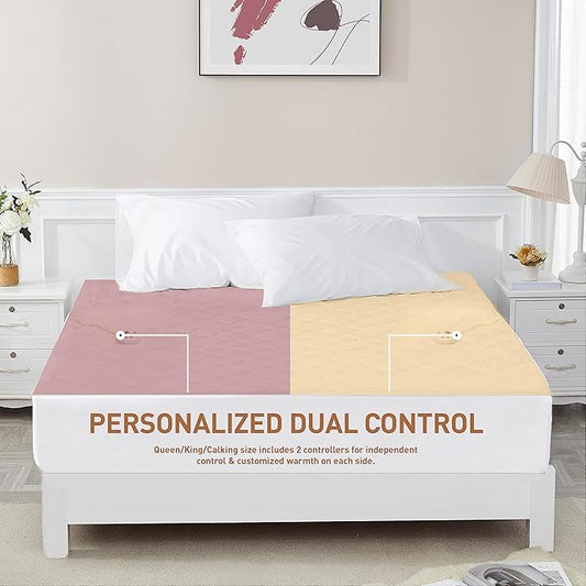 Heated Mattress Pad California King Size 72×84 inches, Electric Mattress Pad Dual Control 10 Heat Settings 12-Hour Auto Off Timer 13ft Extra Long Cord, Bed Warmer Mattress Cover 18" Deep Pocket