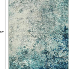 Lahome Modern Abstract Area Rug 5x7 Rugs for Living Room, Washable Accent Bedroom Rug Low Pile Non-Slip, Indoor Floor Contemporary Carpet for Kitchen Bathroom Laundry,Blue/Grey