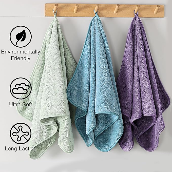 Ferdilan 8 Pack Bath Towel Set, 2 Extra Large Bath Towel Sheets, 2 Hand Towels and 4 Washcloths Ultra Soft and Absorbent Chair Towels for Bathroom, Quick Dry Towel for Home Hotel,Purple