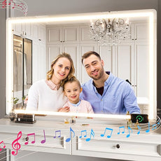Hasipu Vanity Mirror with Lights and Bluetooth Speaker, 41.3