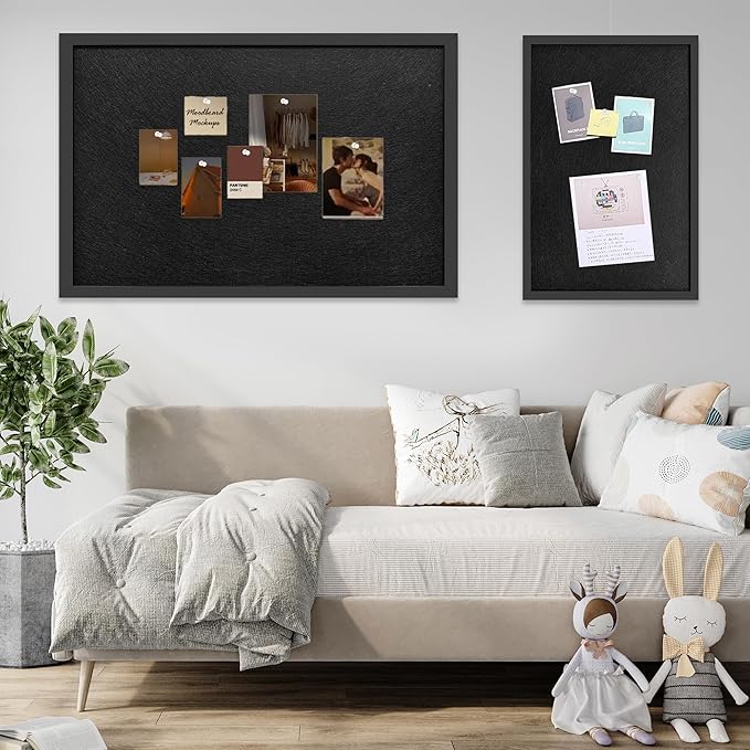 24x36 Inch Cork Board for Wall Hanging with Linen, Bulletin Board with Push Pins, Mounted Memo Message Board for Home Office Decor, Dorm Room Essentials, Classroom Organization