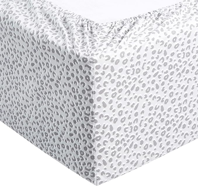 Amazon Basics Lightweight Super Soft Easy Care Microfiber 4 Piece Bed Sheet Set With 14-inch Deep Pockets - Queen, Gray Cheetah,Printed AmazonBasics