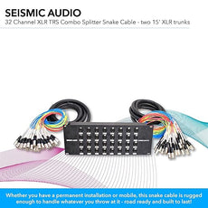 Seismic Audio - SARMSS-32x1515 - 32 Channel XLR TRS Combo Splitter Snake Cable - two 15' XLR trunks