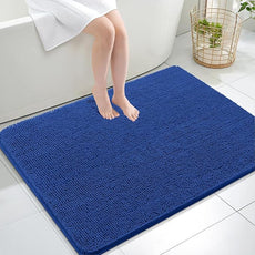 OLANLY Bathroom Rugs 40x32, Extra Soft Absorbent Chenille Bath Rugs, Rubber Backing Quick Dry, Machine Washable Bath Mats for Bathroom Floor, Tub and Shower, Home Decor Accessories, Royal Blue