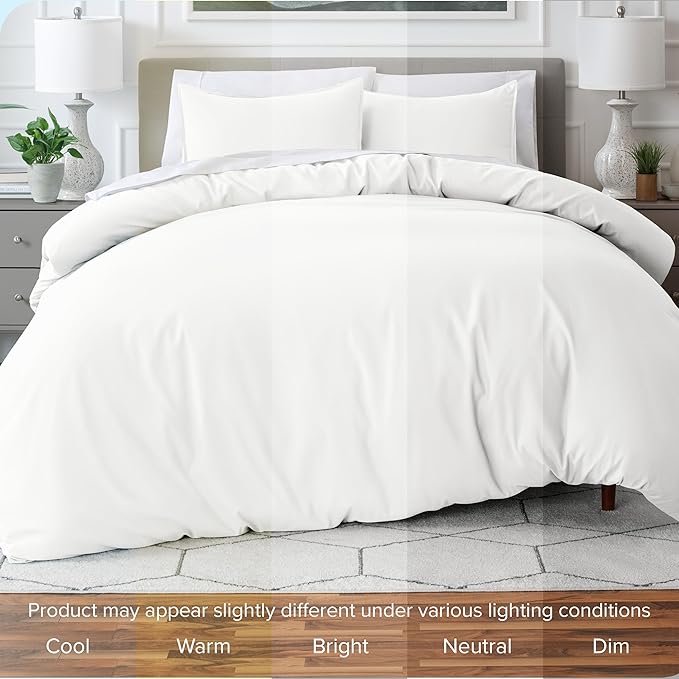 Bare Home Bedding Duvet Cover Queen Size - Premium 1800 Super Soft Collection - Lightweight, Cooling Duvet Cover - Soft Breathable Bedding (Queen, Cream)