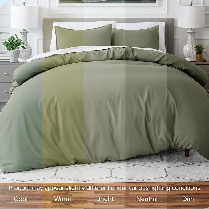 Bare Home Bedding Duvet Cover Extra Long Size - Premium 1800 Super Soft Collection - Lightweight, Cooling - Soft Breathable Bedding Duvet Cover (Twin/Twin XL, Sage)