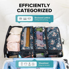 Suitcase Organizer, Travel Luggage Organizer Hanging Shelves Packing Cube Closet/Collapsible Portable Travel Organizer for Carry-on