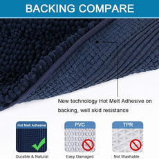 H.VERSAILTEX Bath Rugs for Bathroom Non Slip Bath Mats Extra Thick Chenille Striped Bath Rug Runners 47