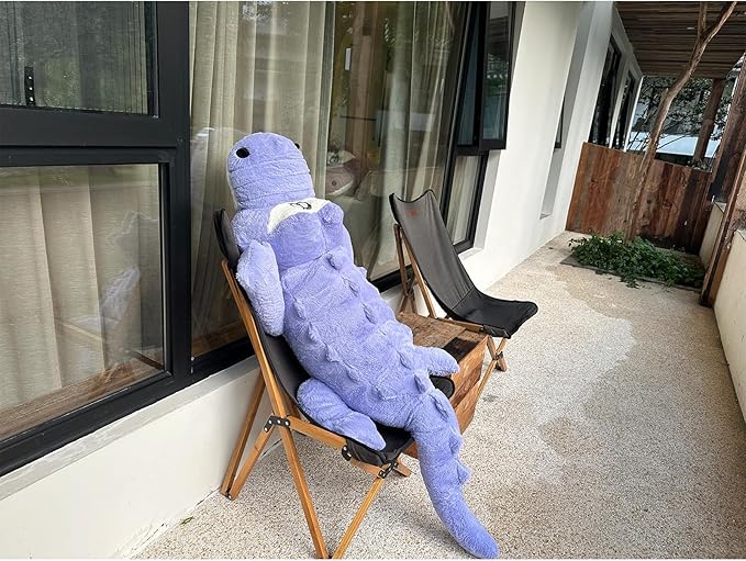 Hofun4U Alligator Plush Pillow, 61 inch Alligator Stuffed Animal, Home Decoration Christmas Valentine’s Birthday Gift for Boys Girls Adults Kids(Blue/Purple)