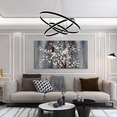 AJAZIKO Plum Blossom Canvas Wall Art Brown Wall Decor Living Room Bedroom Pictures for Over Bed Framed Artwork for Wall Modern Canvas Paintings for Decorations Office Decor