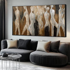 CHUDANHAO White and Brown Wall Art Graffiti Home Wall Decor Abstract Wall Pictures 24