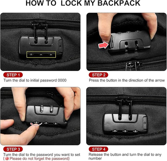 LOVEVOOK 17 inch Travel Laptop Backpack, DarkGrey, Waterproof, Anti-Theft with Lock, USB Charging Port, Large Capacity, Multi-Purpose