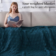 Knitted Weighted Blanket for Adult, Chunky Knit Weighted Throw for Sleep 50