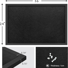 24x36 Inch Cork Board for Wall Hanging with Linen, Bulletin Board with Push Pins, Mounted Memo Message Board for Home Office Decor, Dorm Room Essentials, Classroom Organization