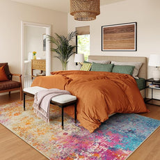 Lahome Modern Abstract Washable 6x9 Area Rugs for Living Room, Colorful Soft Bedroom Rug for Girls Kids Non Slip Stain Resistance, Large Accent Carpet for Kitchen Dining Room Dorm