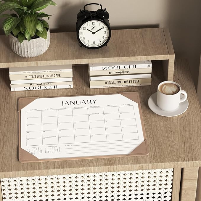 Jotsome Desk Calendar 2026 with Desktop Mat, Desk Pad Calendar From Now to December 2026 14x10.5 inch, Desk Blotter Calendar for Home Office and School, Easy Planning, Gift for the Holidays or Christmas, Apricot