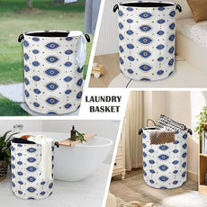 Evil Eyes Laundry Basket,Foldable Oxford Cloth Tote Bag Laundry Hamper Clothes Storage Bucket Organizer for Bedroom Laundry Storage Dormitories 16