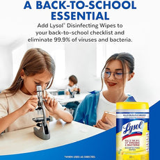Lysol Disinfectant Wipes, Multi-Surface Antibacterial Cleaning Wipes, For Disinfecting and Cleaning, Lemon and Lime Blossom, Pack of 4 (Packaging may vary)