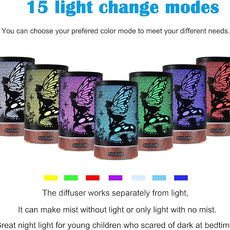 Essential Oil Diffuser, Ultrasonic Diffuser for Essential Oil, Cool Mist Humidifier Aromatherapy Diffuser with 7 Color Lighting Changing Modes, Waterless Auto Shut-Off for Home（Flower Fairy）