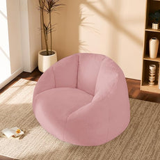 Giant Bean Bag Chair for Adults - Comfy Plush Round Shell Soft Accent Chair, Oversized Cozy Lounge Floor Sofa Reading Chair, Mini Couch for Living Room, Bedroom & Game Rooms, Dorm, Pink