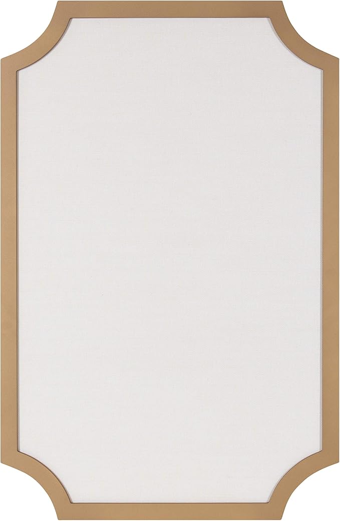 Kate and Laurel Holbrook Modern Scalloped Fabric Pinboard, 24 x 36, Gold, Decorative Bulletin Board for Wall