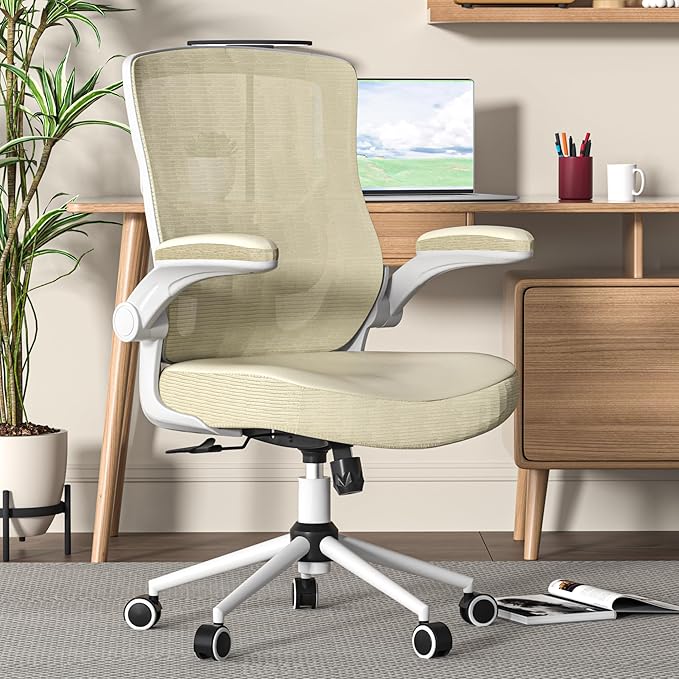 Office Chair, High Back Desk Chair Adjustable Height and Ergonomic Design Home Office Computer Chair Executive Lumbar Support Padded Flip-up Armrest